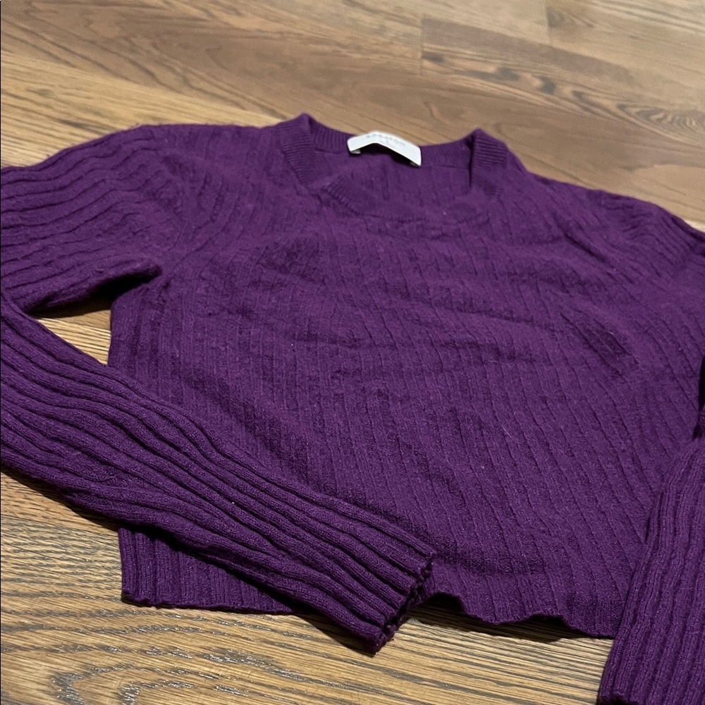 Babaton Deep Purple Ribbed Sweater - Picture 3 of 4